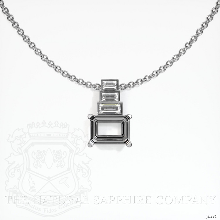 10K White Gold Antique Style Pendant Setting