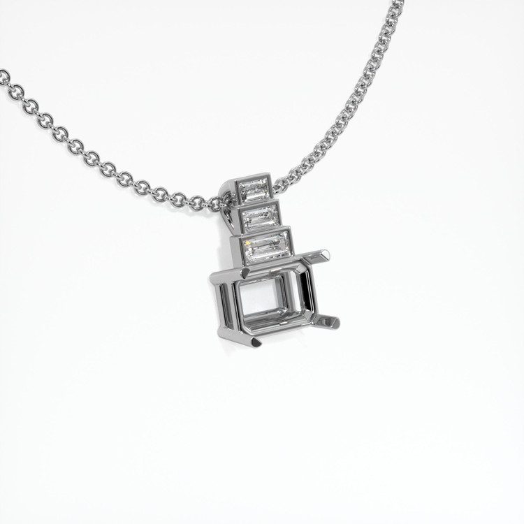 14K White Gold Antique Style Pendant Setting