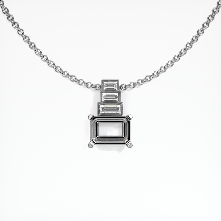 18K White Gold Antique Style Pendant Setting