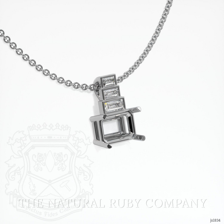 18K White Gold Antique Style Pendant Setting