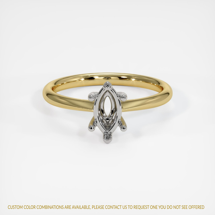 14K White & Yellow Vedic Ring Setting