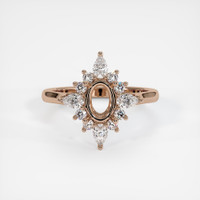 14K Rose Gold Halo Ring Setting Image