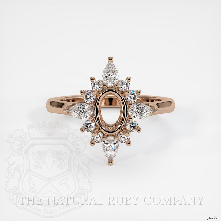 14K Rose Gold Halo Ring Setting