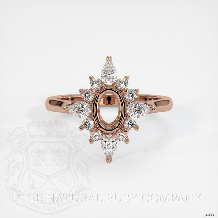 14K Rose Gold Halo Ring Setting