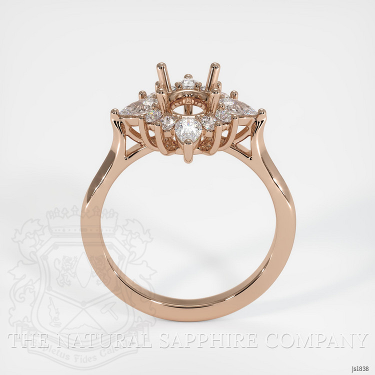14K Rose Gold Halo Ring Setting