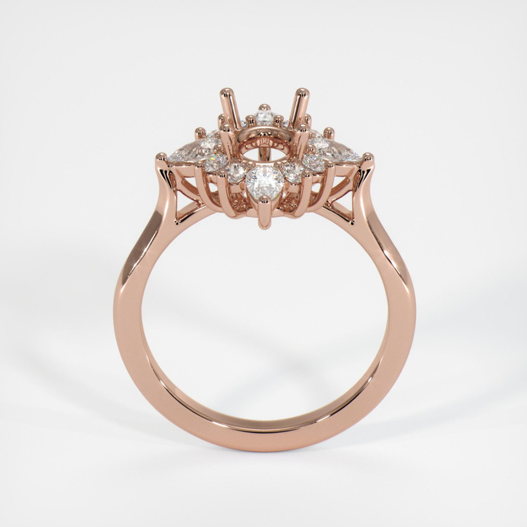 14K Rose Gold Halo Ring Setting