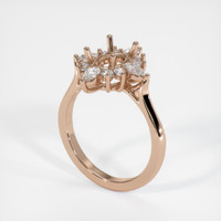 18K Rose Gold Halo Ring Setting Image