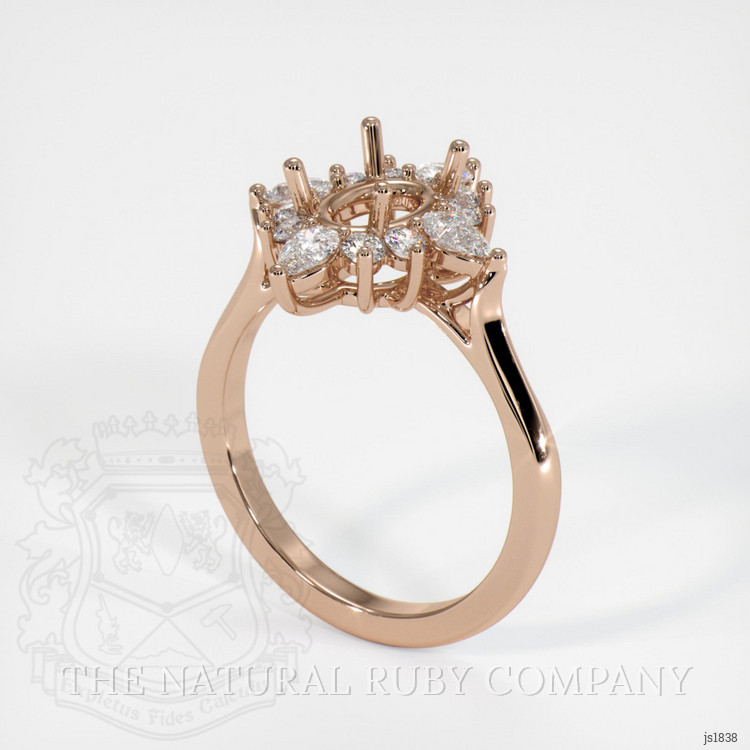 18K Rose Gold Halo Ring Setting