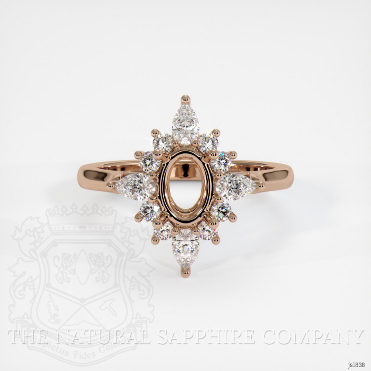 18K Rose Gold Halo Ring Setting