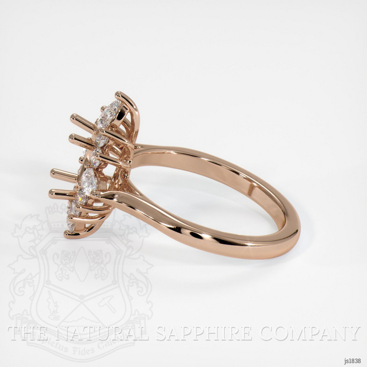 18K Rose Gold Halo Ring Setting
