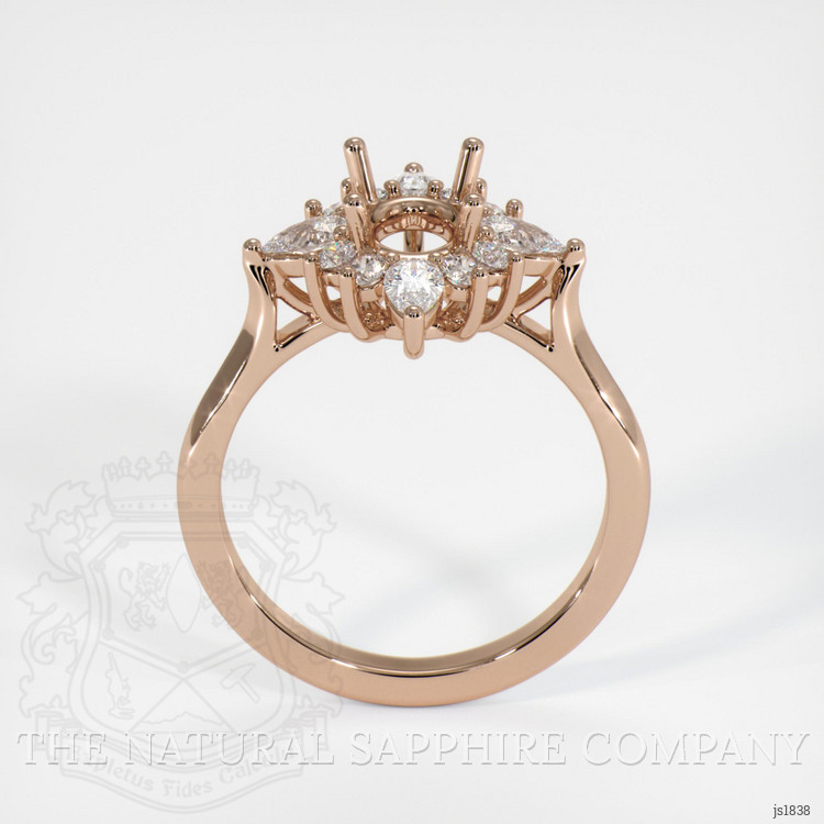 18K Rose Gold Halo Ring Setting