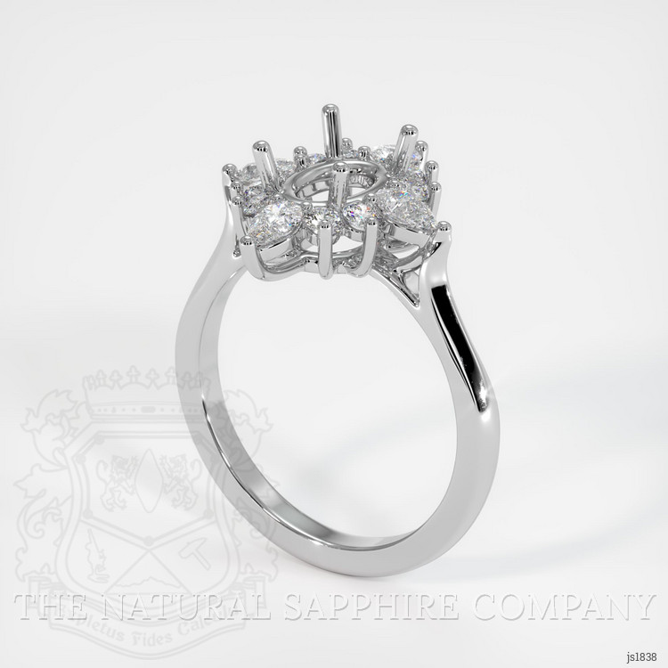 14K White Gold Halo Ring Setting