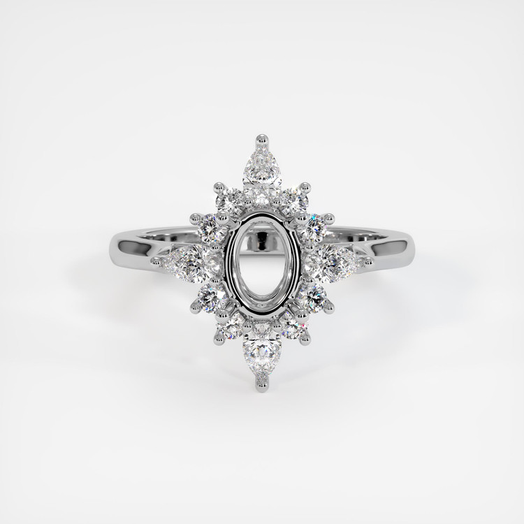 14K White Gold Halo Ring Setting
