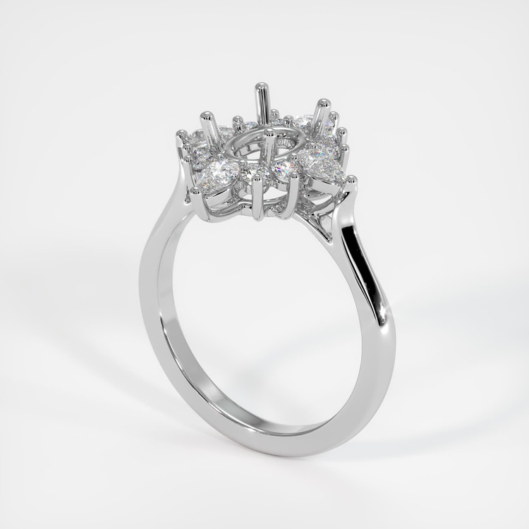 18K White Gold Halo Ring Setting