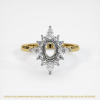 14K White & Yellow Halo Ring Setting Image