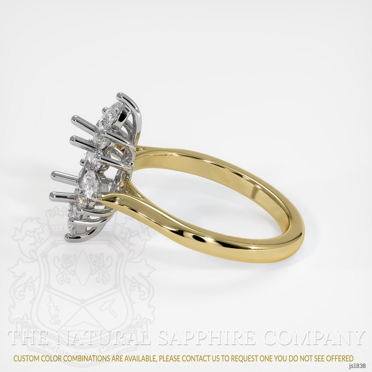 14K White & Yellow Halo Ring Setting