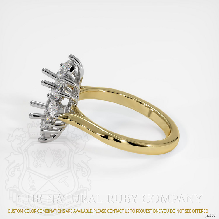 18K White & Yellow Halo Ring Setting