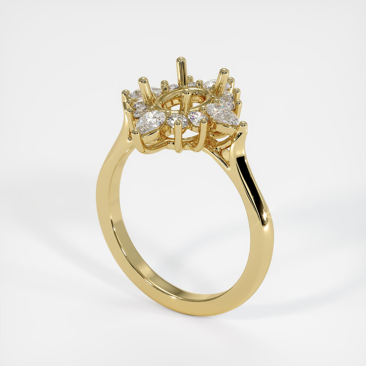 14K Yellow Gold Halo Ring Setting