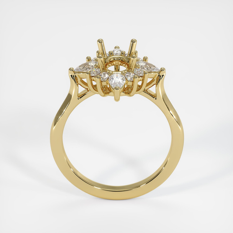 14K Yellow Gold Halo Ring Setting