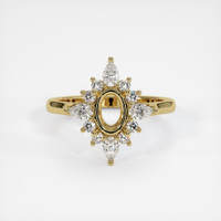 18K Yellow Gold Halo Ring Setting Image