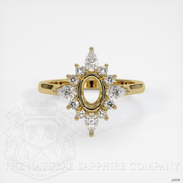 18K Yellow Gold Halo Ring Setting