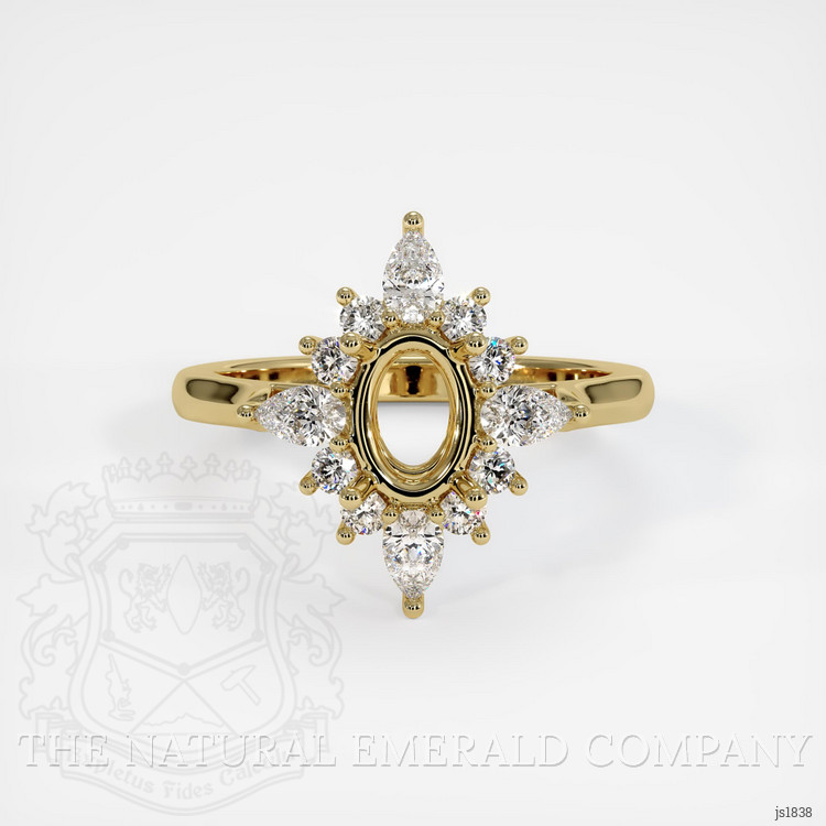 18K Yellow Gold Halo Ring Setting