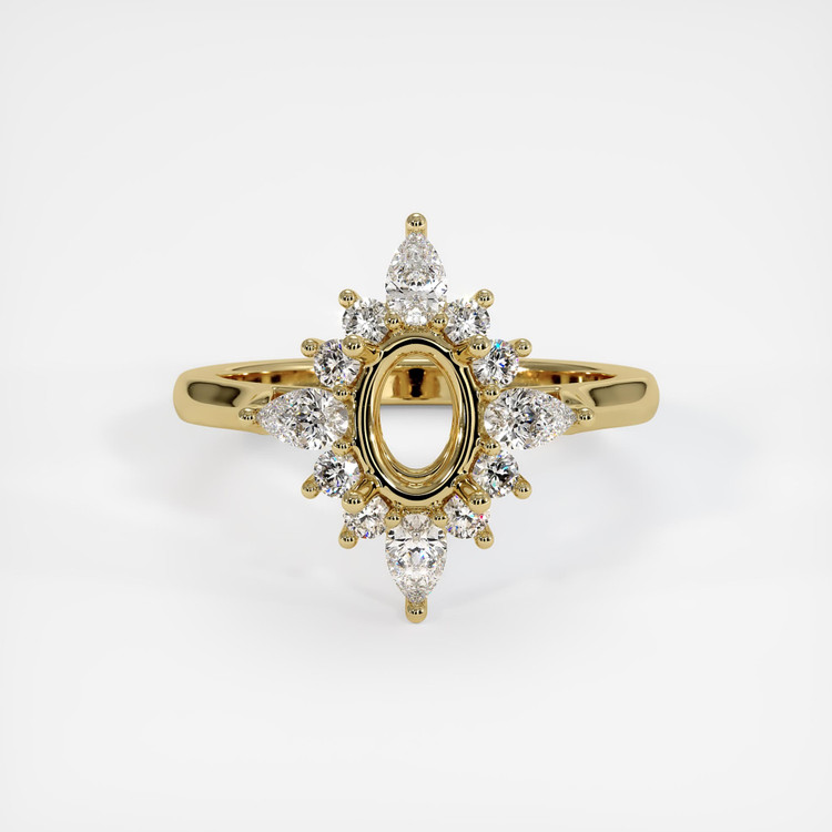 18K Yellow Gold Halo Ring Setting