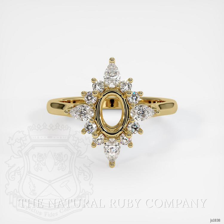 18K Yellow Gold Halo Ring Setting