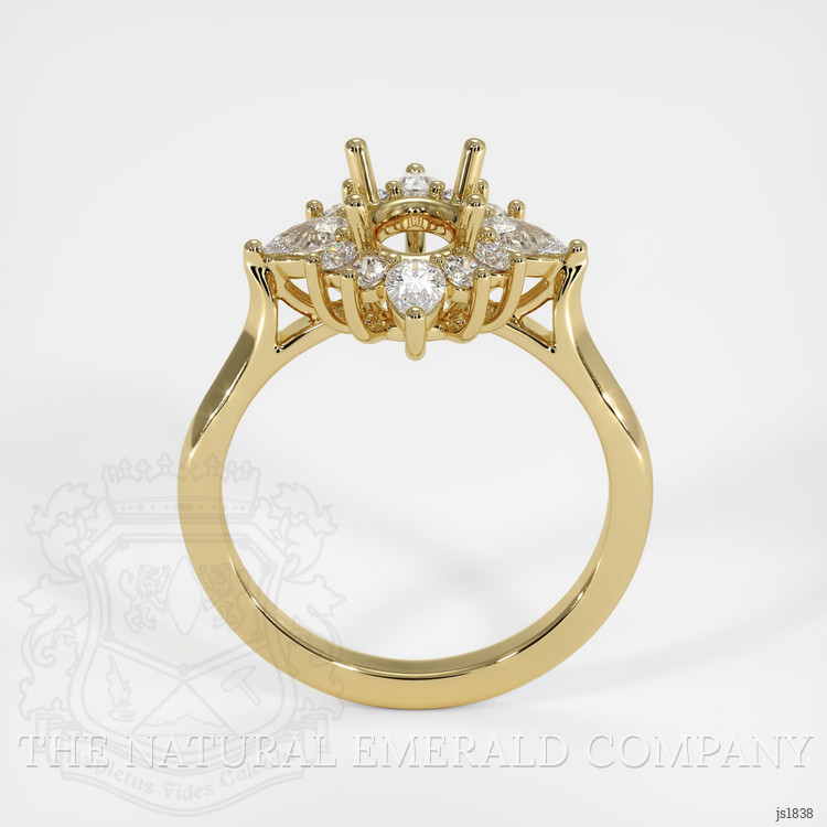 18K Yellow Gold Halo Ring Setting