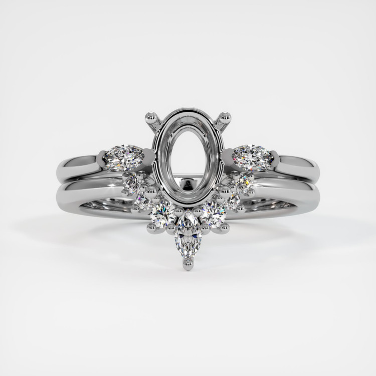 Platinum 950 Three Stone Ring Setting