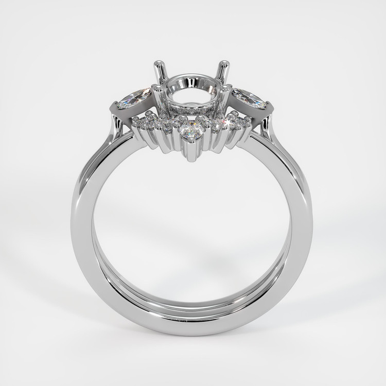 Platinum 950 Three Stone Ring Setting