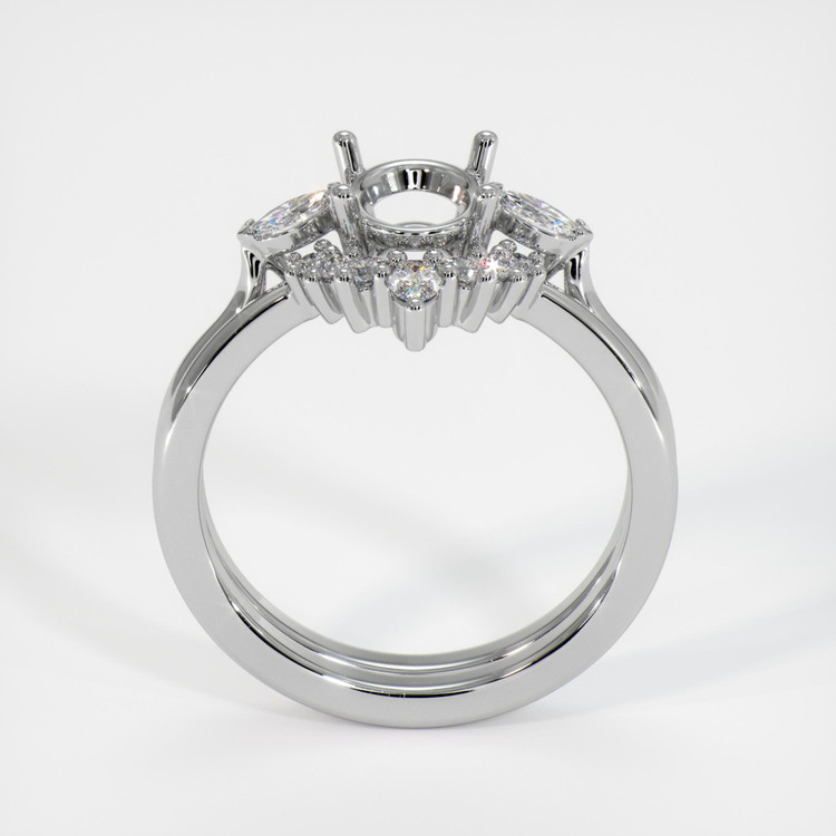 Platinum 950 Three Stone Ring Setting