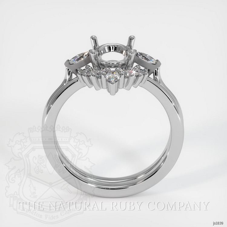Platinum 950 Three Stone Ring Setting
