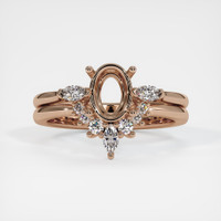 14K Rose Gold Three Stone Ring Setting Image