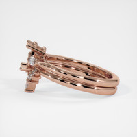 14K Rose Gold Three Stone Ring Setting Image