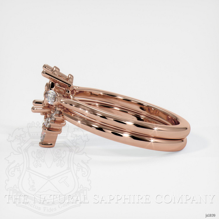 14K Rose Gold Three Stone Ring Setting