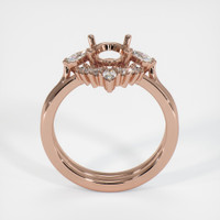 14K Rose Gold Three Stone Ring Setting Image