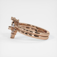 18K Rose Gold Three Stone Ring Setting Image