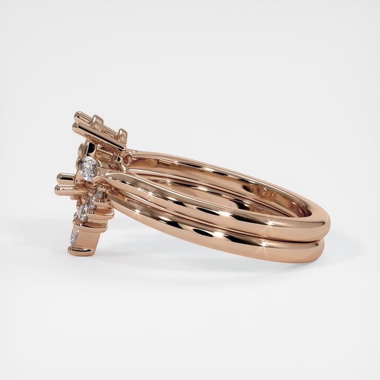 18K Rose Gold Three Stone Ring Setting