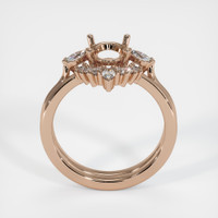 18K Rose Gold Three Stone Ring Setting Image