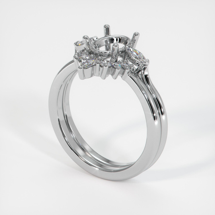 Silver Three Stone Ring Setting