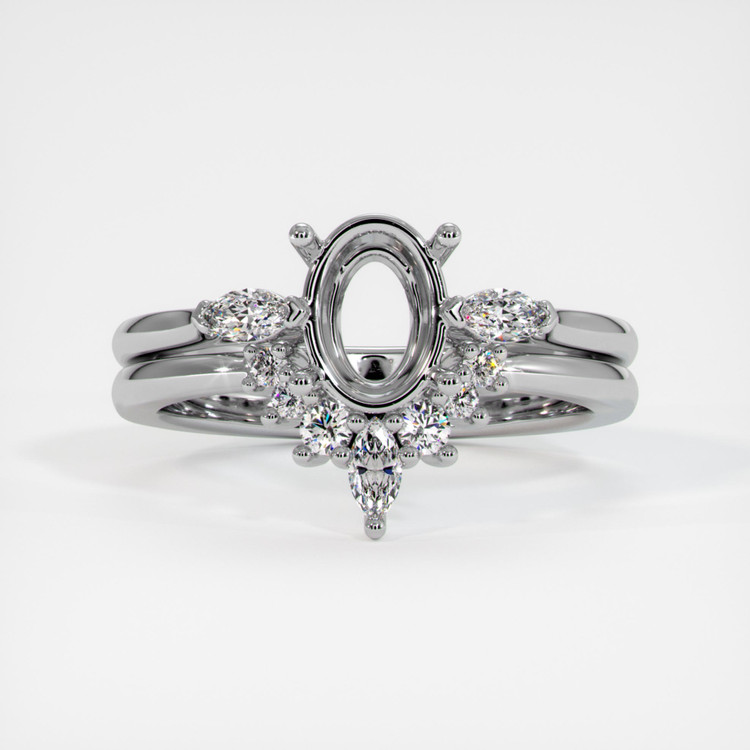 Silver Three Stone Ring Setting