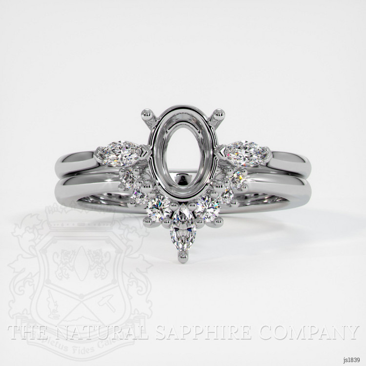 10K White Gold Three Stone Ring Setting