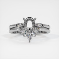 14K White Gold Three Stone Ring Setting Image