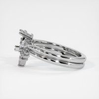 14K White Gold Three Stone Ring Setting Image