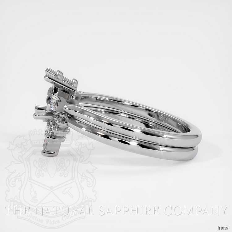 14K White Gold Three Stone Ring Setting