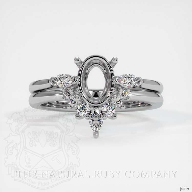 18K White Gold Three Stone Ring Setting