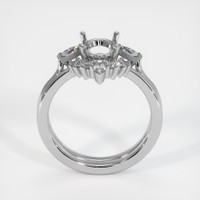 18K White Gold Three Stone Ring Setting Image