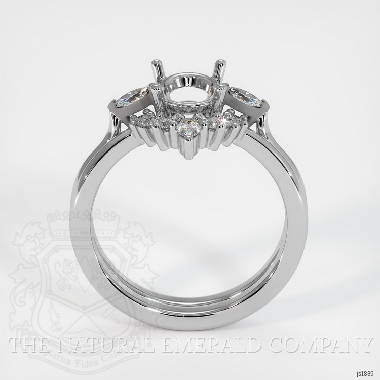 18K White Gold Three Stone Ring Setting