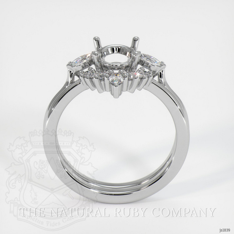 18K White Gold Three Stone Ring Setting